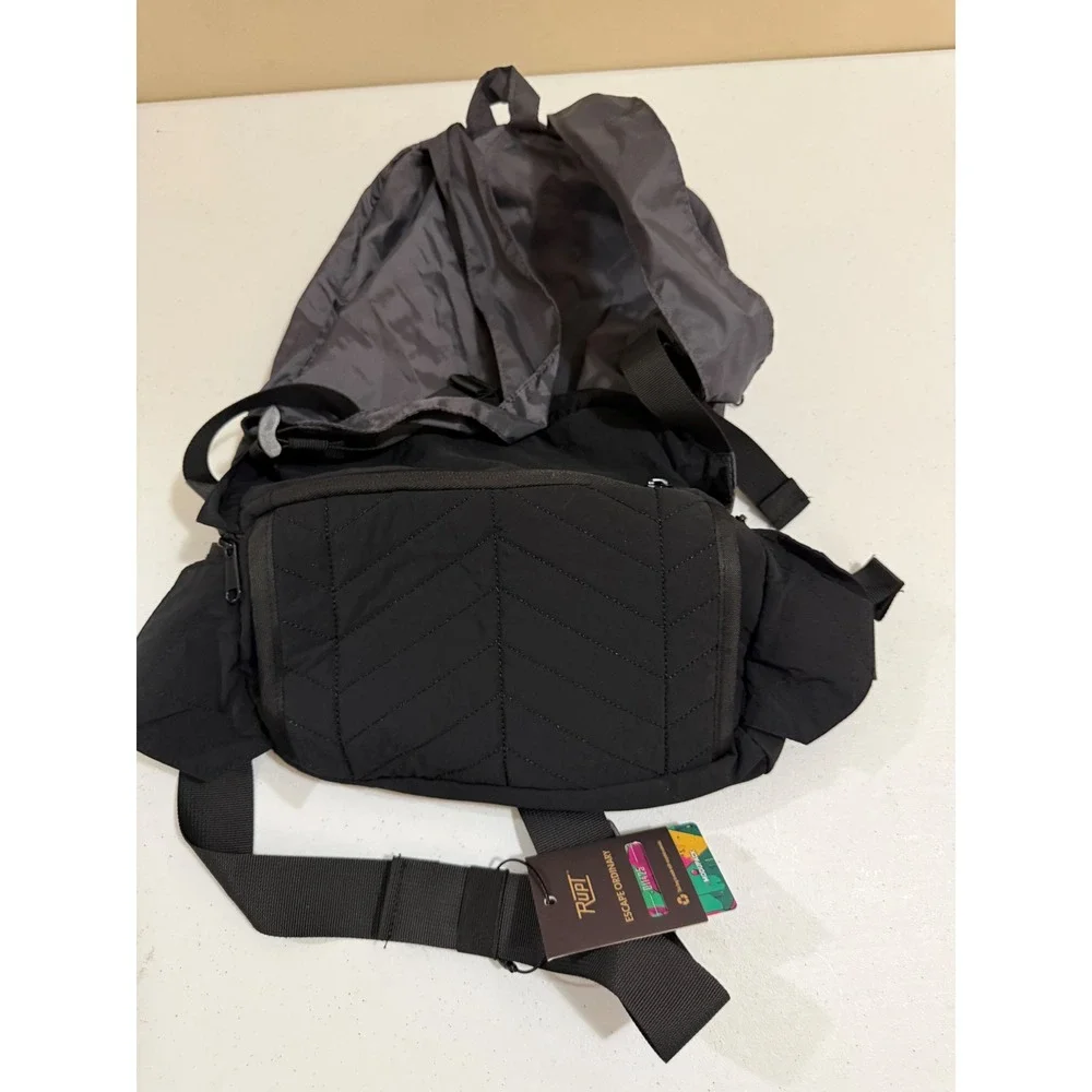 RUPT Modupack Amazon Convertible 2-in-1 Waist Pack to Backpack Black NWT